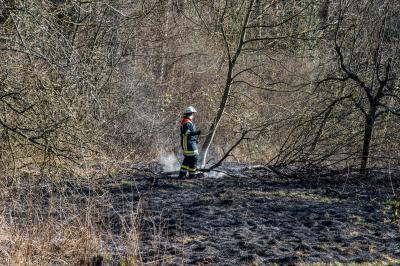 Weinstadt-Schnait: Ca. 5000 qm Wiese und Straeucher in Brand - Gartenfeuer geraet ausser Kontrolle